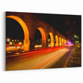 Vibrant Mexico City Skyline Art – Iconic Aqueduct Night Scene Canvas Print