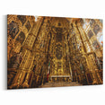 Mexico City Art – Ornate Golden Church Interior Canvas Print for Wall Decor
