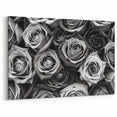 Monochrome Rose Wall Art – Grayscale Floral Rose Canvas Print for Elegance