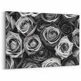 Monochrome Rose Wall Art – Grayscale Floral Rose Canvas Print for Elegance