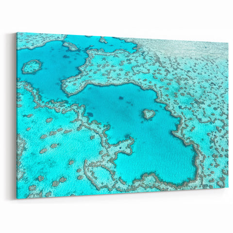 Queensland Coastal Prints - Aerial View of Great Barrier Reef Art