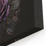 Purple Rose Wall Art – Elegant Floral Rose Canvas Print with Metallic Hues