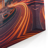 Mexico City Skyline Art – Monument and Roundabout at Night Canvas Print