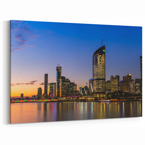 Queensland Cityscape Prints - Brisbane Skyline at Sunset Wall Art