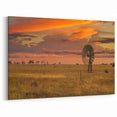 Queensland Nature Prints - Rustic Windmill at Sunset Landscape Art
