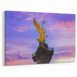 Mexico City Skyline Art – Angel of Independence at Sunset Canvas Print