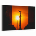 Mexico City Sunset Art – Angel of Independence Silhouette Canvas Print