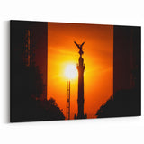 Mexico City Sunset Art – Angel of Independence Silhouette Canvas Print