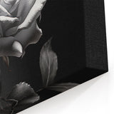 Monochrome White Rose Wall Art – Elegant Floral Rose Canvas Print