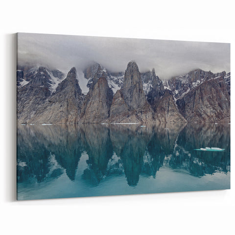 Towering Arctic Peaks – Majestic Mountain Reflection Wall Art