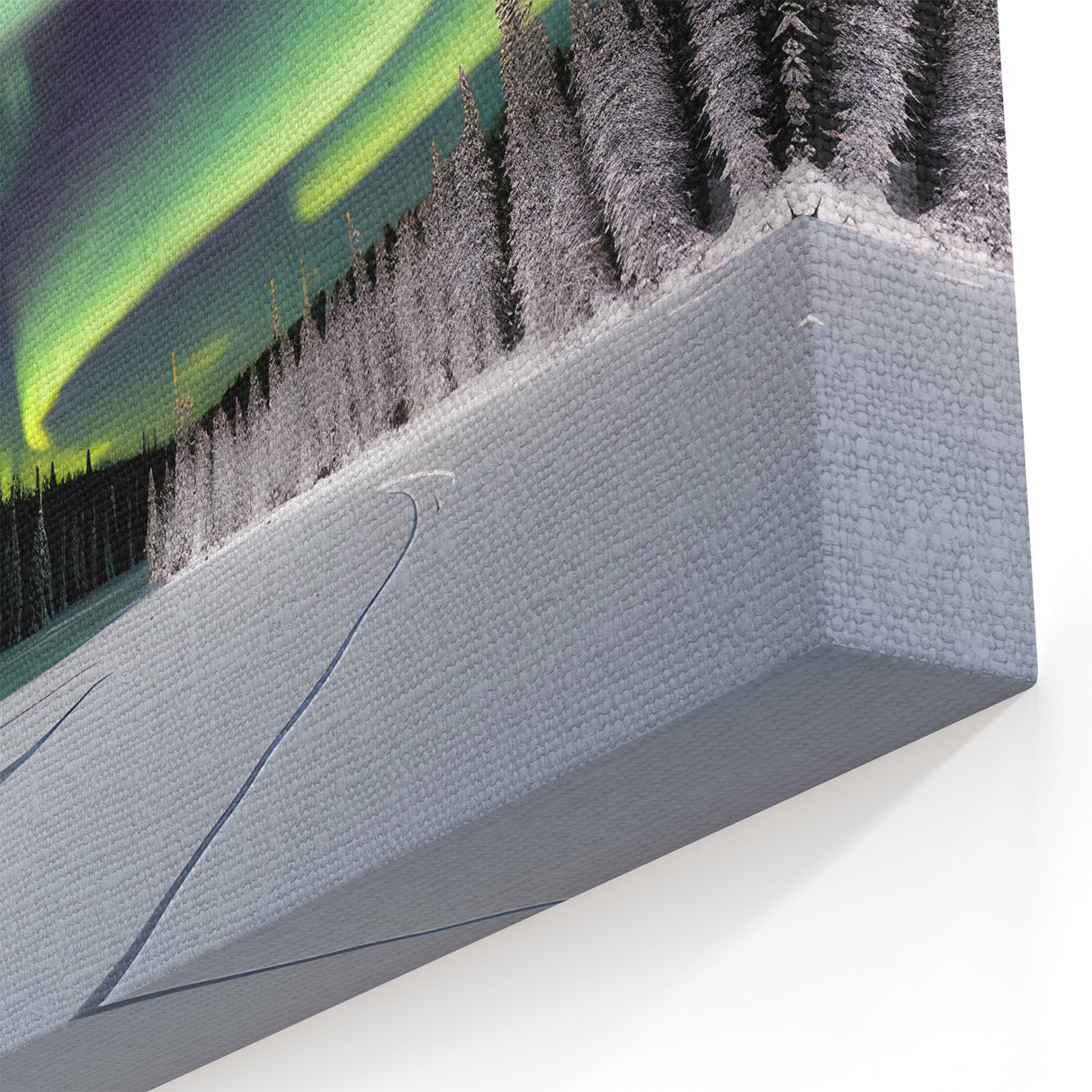 Northern Lights Over Snowy Forest – Captivating Arctic Wall Art