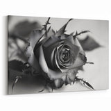 Grayscale Rose Wall Art – Elegant Floral Rose Canvas Print for Décor