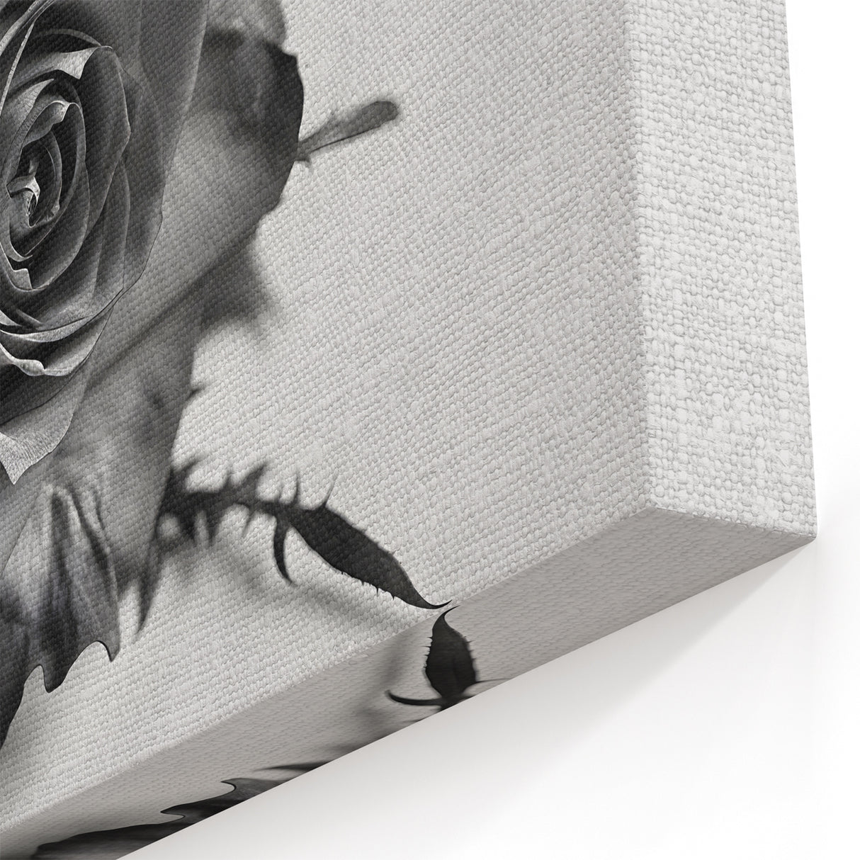 Grayscale Rose Wall Art – Elegant Floral Rose Canvas Print for Décor