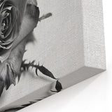 Grayscale Rose Wall Art – Elegant Floral Rose Canvas Print for Décor