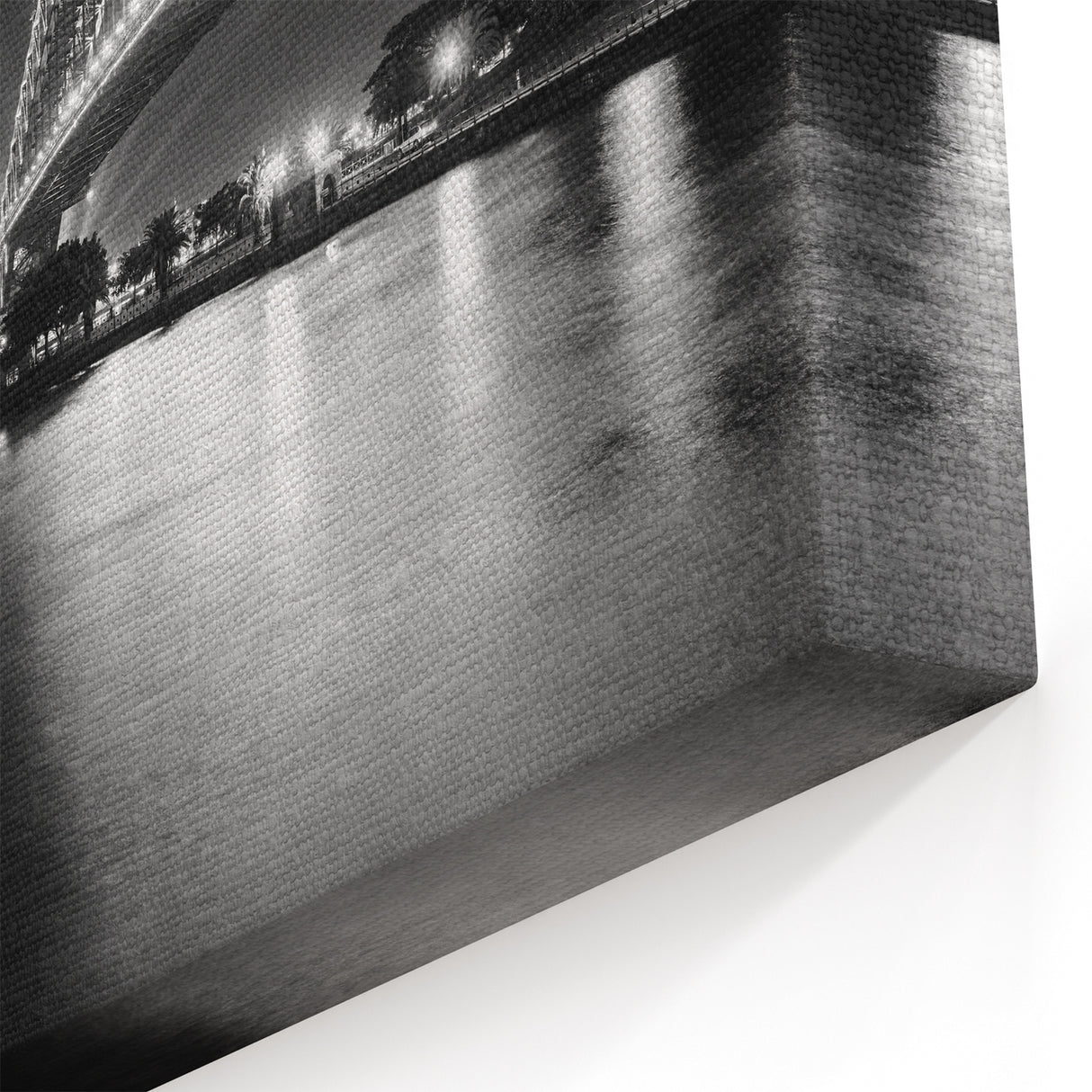 Black and White Sydney Wall Art - Sydney Harbour Bridge Night Canvas Print