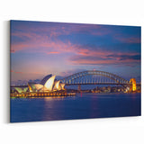 Sydney Opera House and Harbour Bridge Art - Sunset Canvas Prints