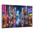 Tokyo Night Cityscape Art – Vibrant Neon Street Print for Japan Decor