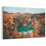 Autumn Lake in Nova Scotia - Scenic Fall Landscape Canvas Wall Art