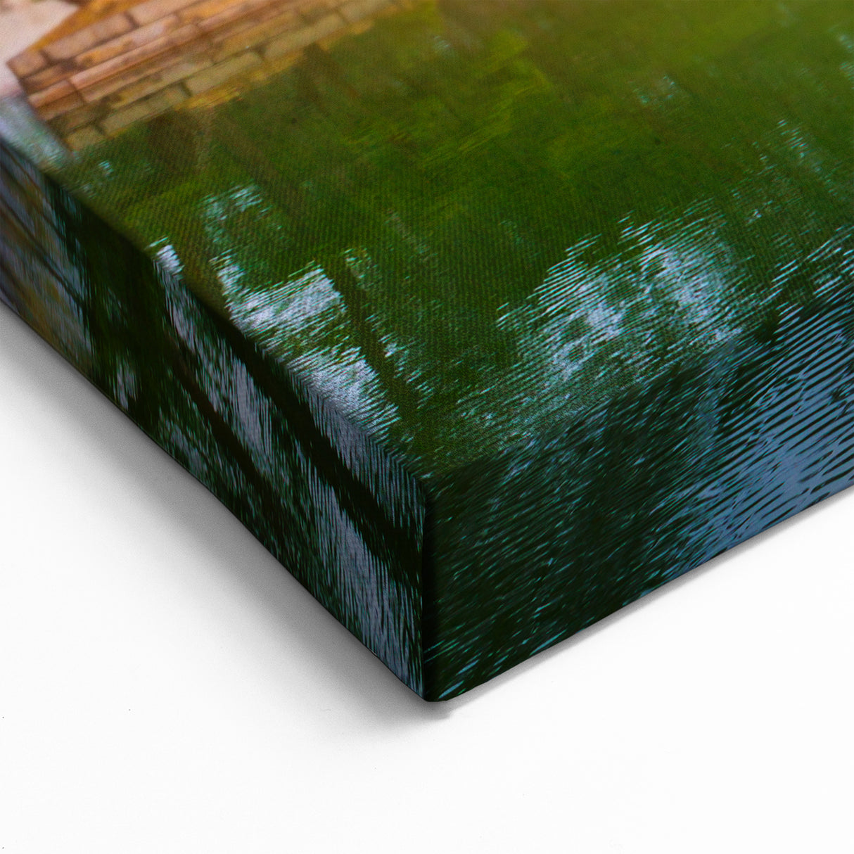 Korean Cherry Blossoms by Water - Scenic Spring Landscape Art Print