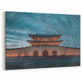 Korean Palace Under Starry Sky - Traditional Wall Art on Rolled Canvas