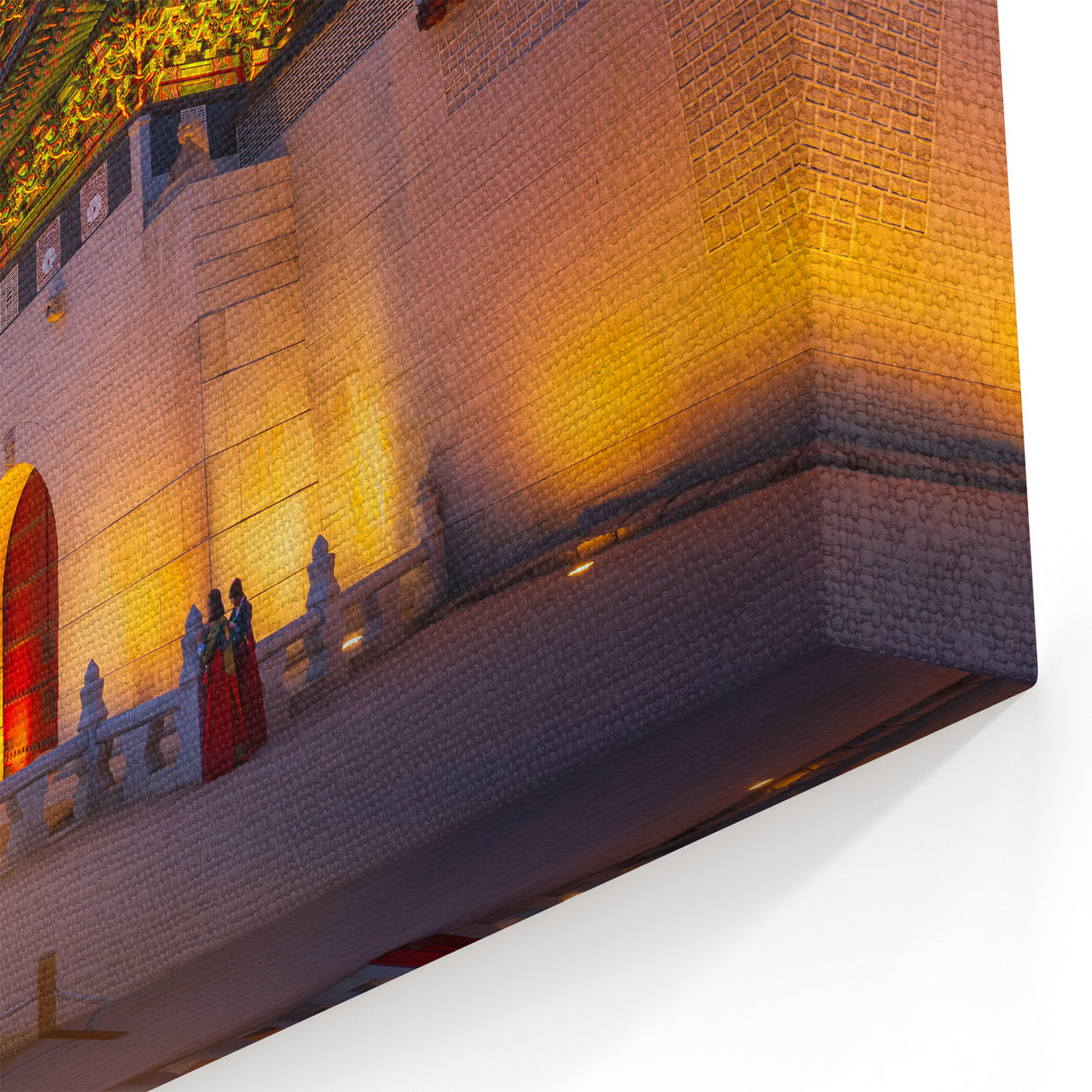 Traditional Korean Gate at Sunset - Scenic Wall Art on Framed Print