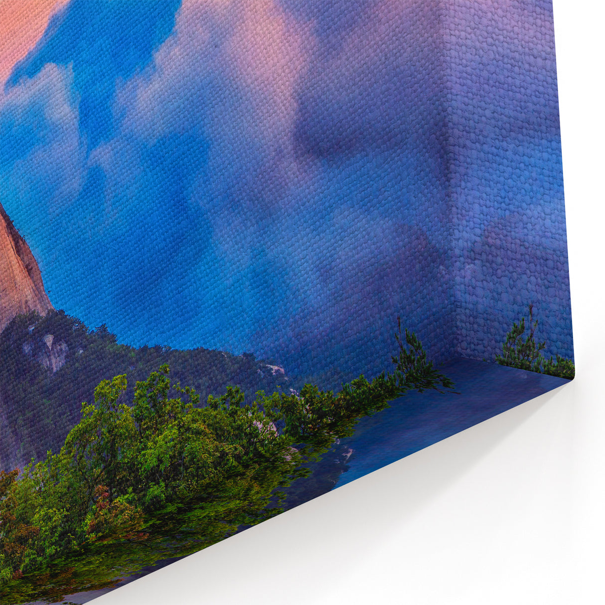 Misty Korean Mountain Sunrise - Scenic Nature Wall Art on Framed Canvas