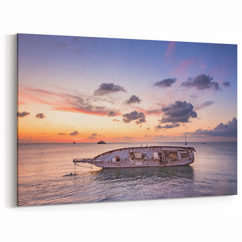 Oaxaca Coastal Sunset Art - Serene Mexican Seascape Canvas Print