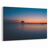 Oaxaca Sunset Pier Art - Tranquil Mexican Seascape Canvas Print