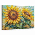 Textured Sunflower Wall Art | Vibrant Sunflower Canvas Painting