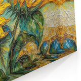Textured Sunflower Wall Art | Vibrant Sunflower Canvas Painting