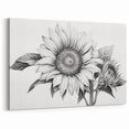 Modern Monochrome Sunflower Wall Art | Black and White Sunflower Print