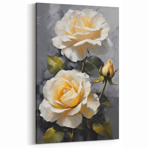 Elegant Rose Wall Art - Floral Rose Canvas Print for Romantic Home Decor