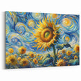Whimsical Sunflower Wall Art | Vibrant Swirling Sunflower Canvas Print