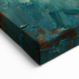 Vibrant Sunflower Wall Art | Textured Turquoise and Gold Sunflower Canvas