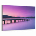 Serene Tasmania Dock Wall Art – Peaceful Sunset on Water Landscape Print