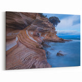 Tasmania Coastal Rock Wall Art – Unique Striated Cliff Landscape Print