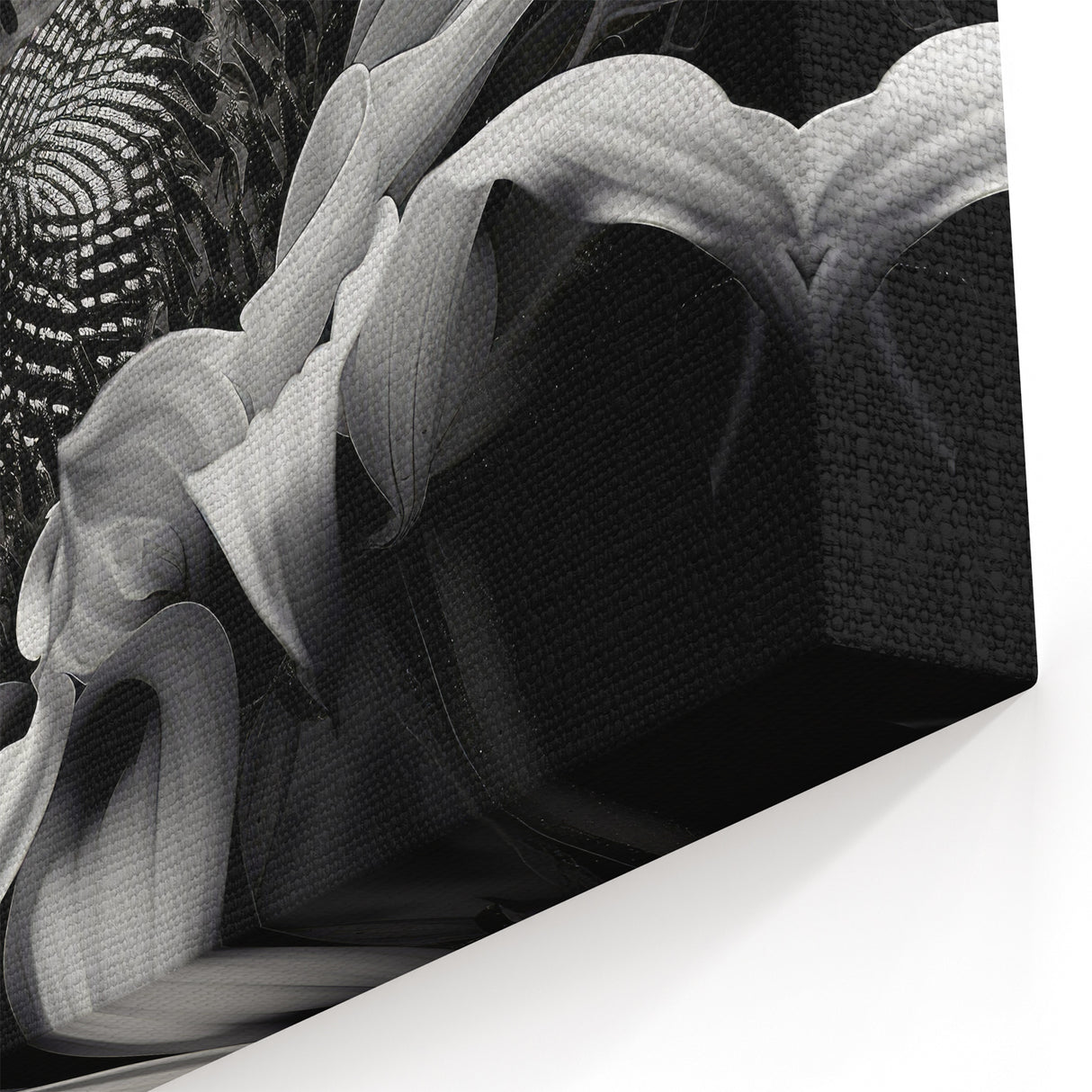 Elegant Black and White Sunflower Art | Minimalist Sunflower Canvas Print