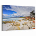 Scenic Tasmania Artwork – Striking Coastal Rocks and White Sand Beach