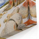 Scenic Tasmania Artwork – Striking Coastal Rocks and White Sand Beach