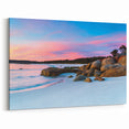 Tasmania Canvas Art – Peaceful Beach Sunset with Soft Pink Skies