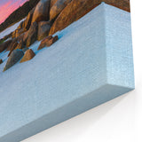 Tasmania Canvas Art – Peaceful Beach Sunset with Soft Pink Skies