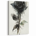 Modern Black Rose Wall Art - Contemporary Floral Rose Canvas Print Decor