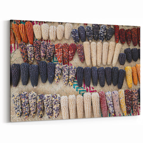Oaxaca Wall Art – Vibrant Mexican Corn Harvest in Cultural Display