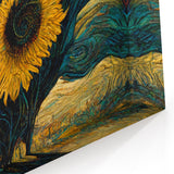 Bold Artistic Sunflower Wall Art | Abstract Sunflower Canvas Print