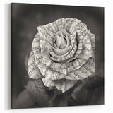 Musical Rose Wall Art - Creative Floral Rose Canvas Print with Music Notes