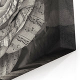 Musical Rose Wall Art - Creative Floral Rose Canvas Print with Music Notes