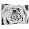 Minimalist Black & White Rose Close-Up Wall Art - Elegant Floral Canvas Print