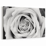 Minimalist Black & White Rose Close-Up Wall Art - Elegant Floral Canvas Print