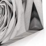 Minimalist Black & White Rose Close-Up Wall Art - Elegant Floral Canvas Print