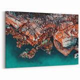 Tasmanian Landscape Art – Aerial Coastal Rocks & Ocean Tasmania Wall Art